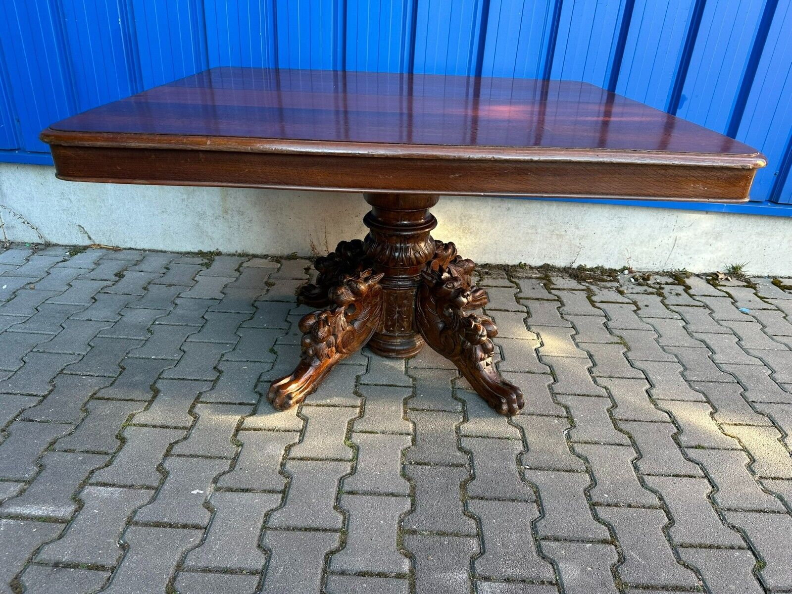 ANTIKER NEO REINASSANCE ESSTISCH UM 1880 EICHE PRUNKFUSS GRÜNDERZEIT