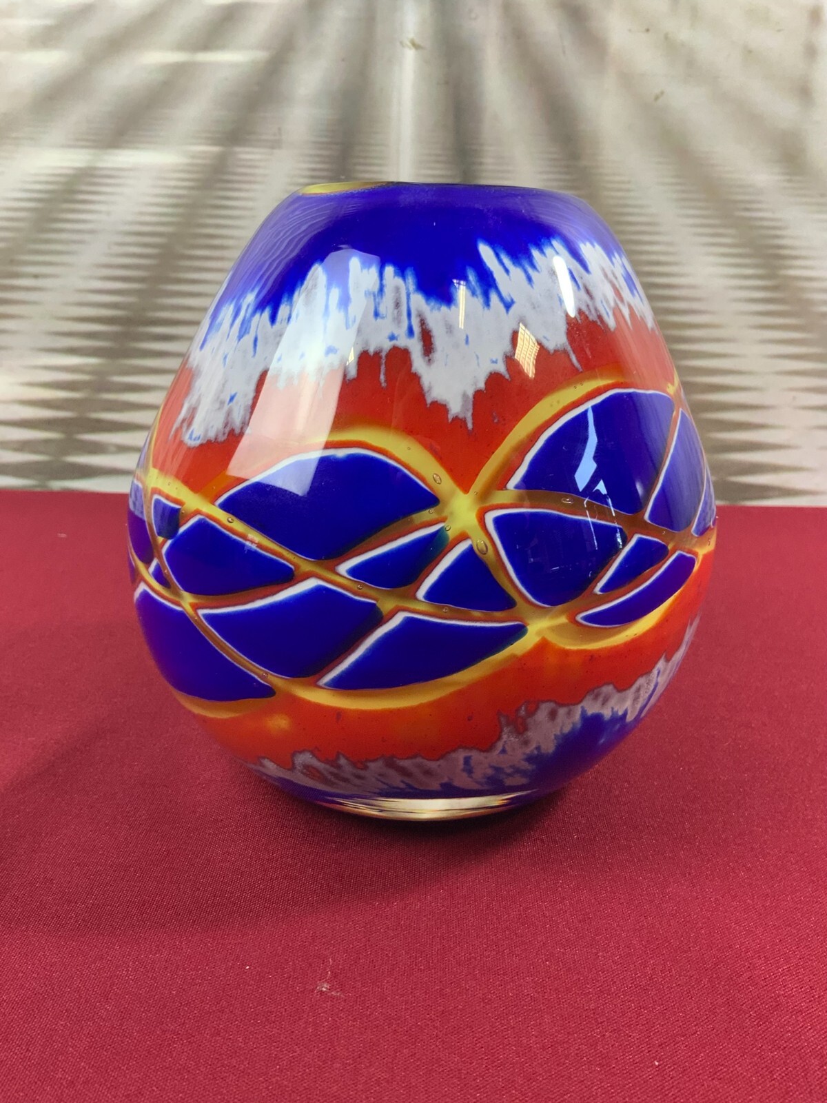 GROSSE VASE KUGELVASE AUS GLAS HANDARBEIT KÜNSTLERGLAS 3,4kg 15cm HOCH – Bild 7