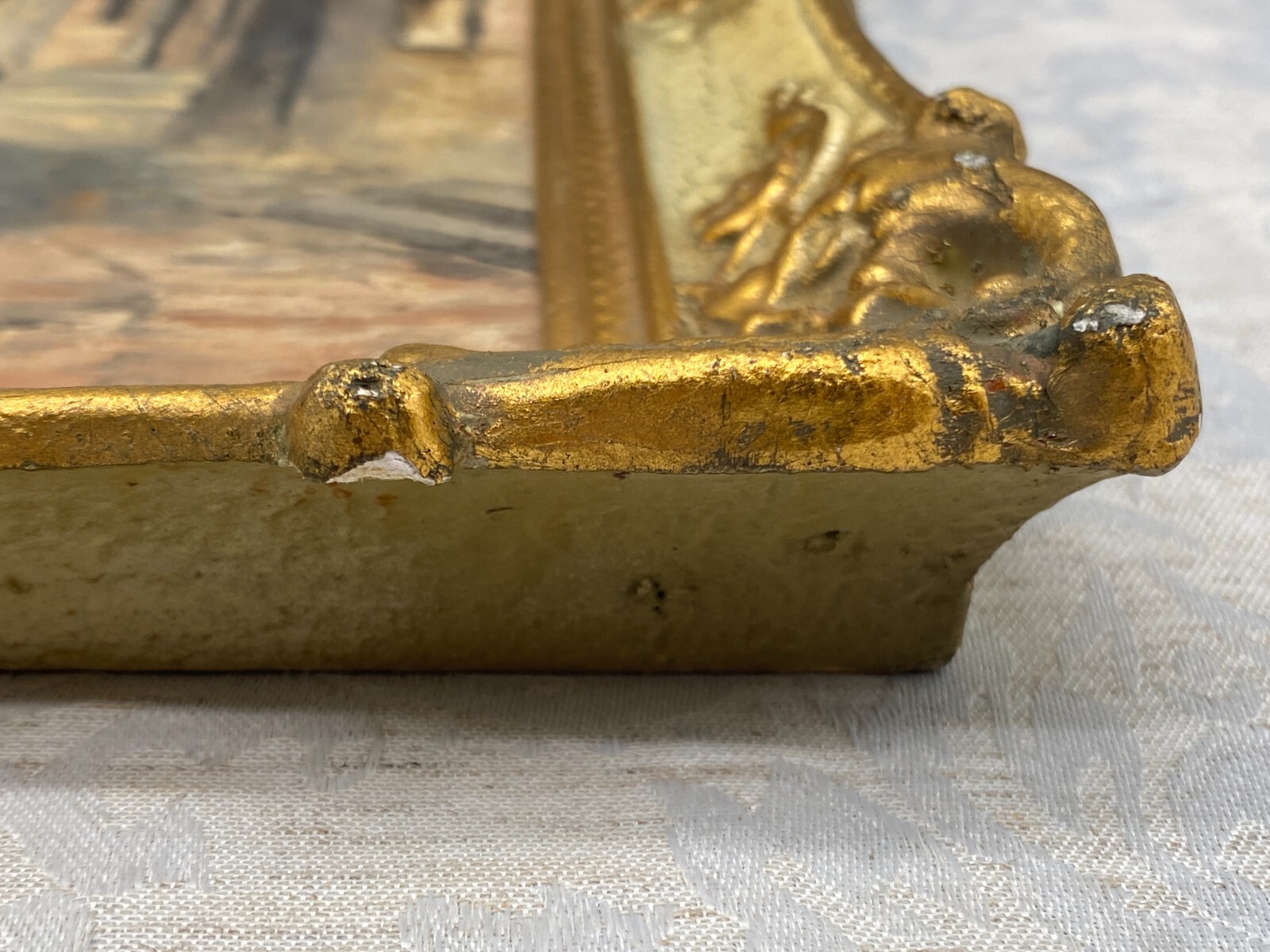 ÖLGEMÄLDE SOLDAT IN ALTSTADT KOPIE NACH SPITZWEG PRUNKRAHMEN SIGNIERT – Bild 17