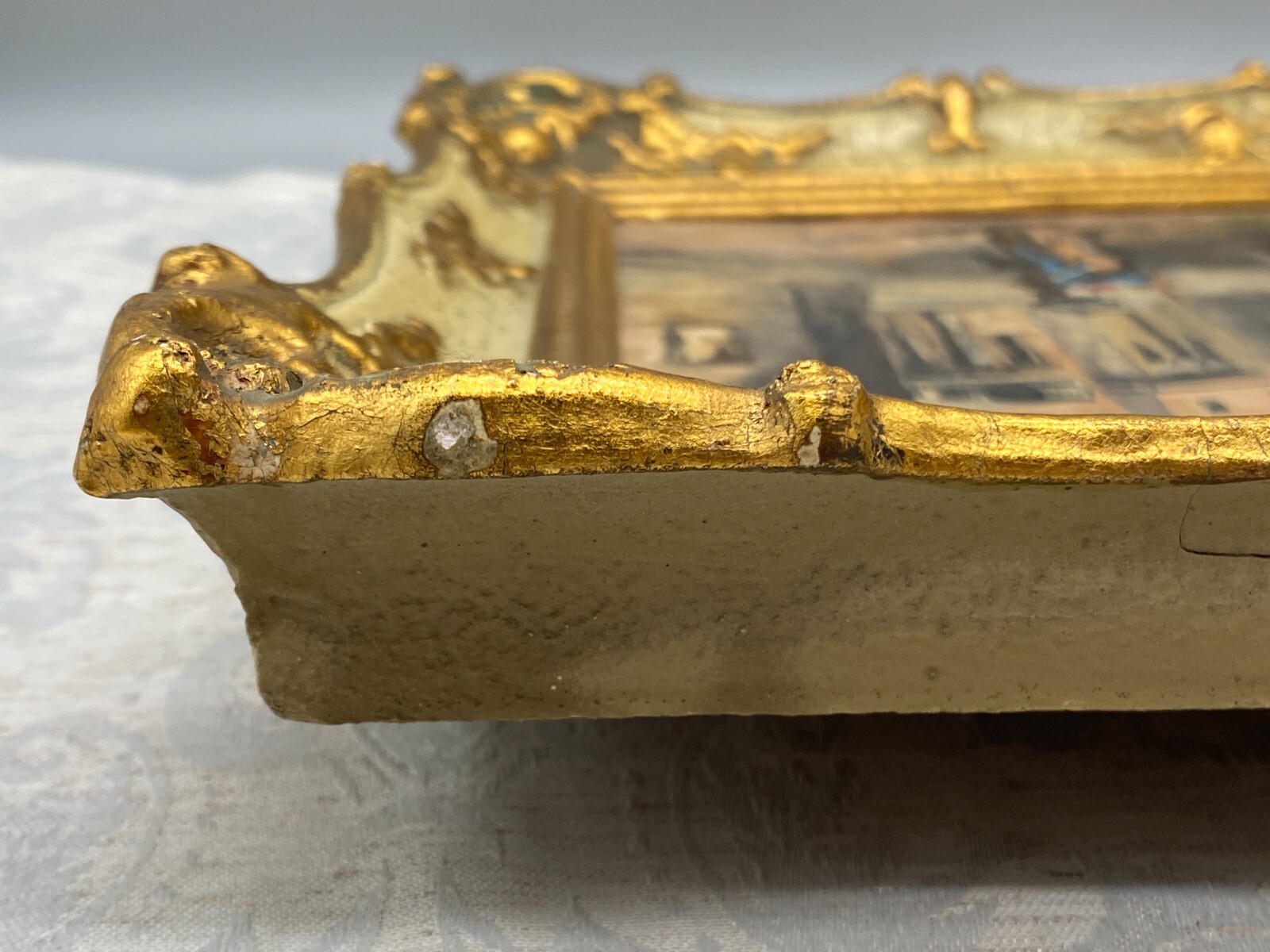 ÖLGEMÄLDE SOLDAT IN ALTSTADT KOPIE NACH SPITZWEG PRUNKRAHMEN SIGNIERT – Bild 20