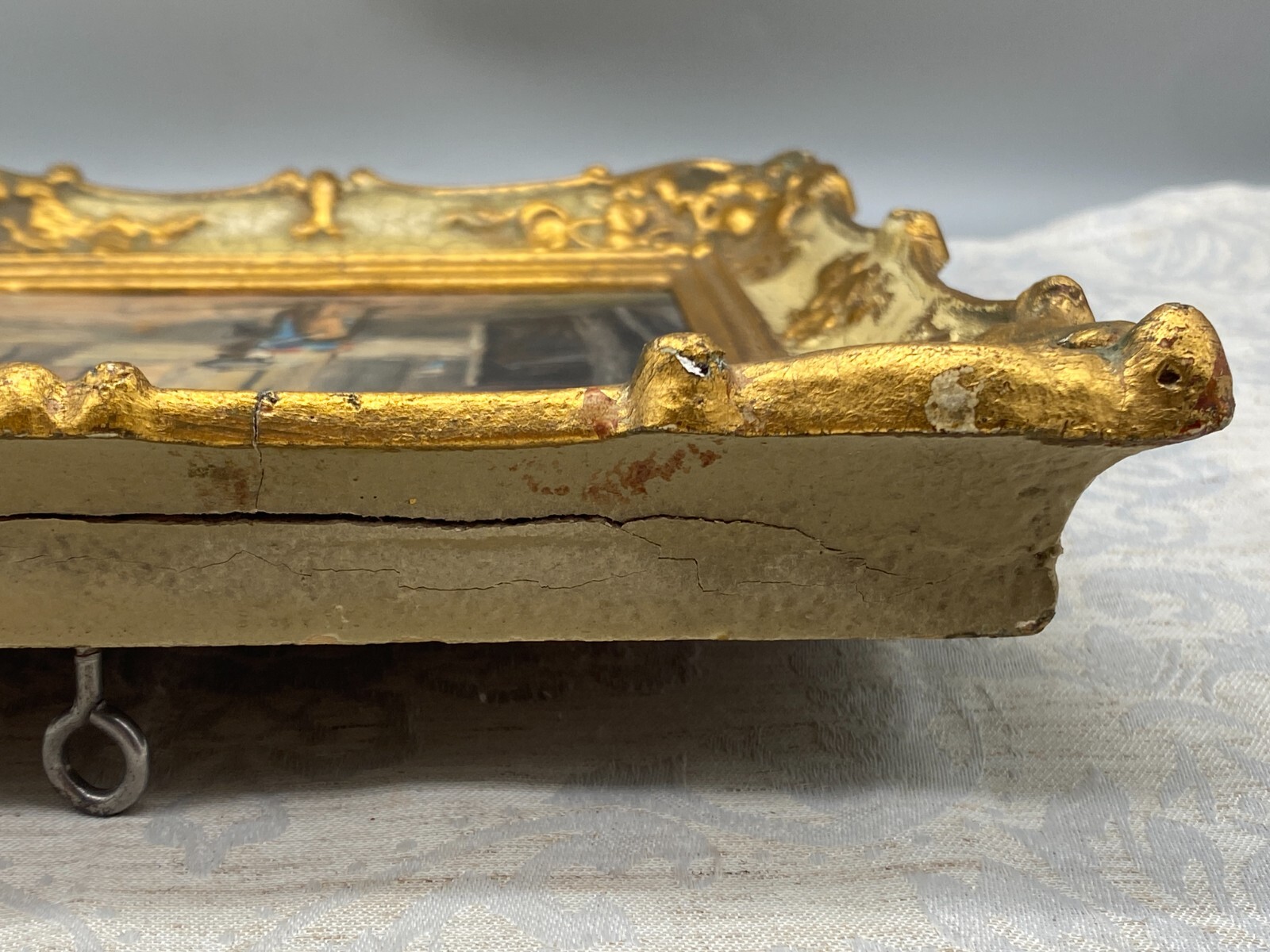 ÖLGEMÄLDE SOLDAT IN ALTSTADT KOPIE NACH SPITZWEG PRUNKRAHMEN SIGNIERT – Bild 21