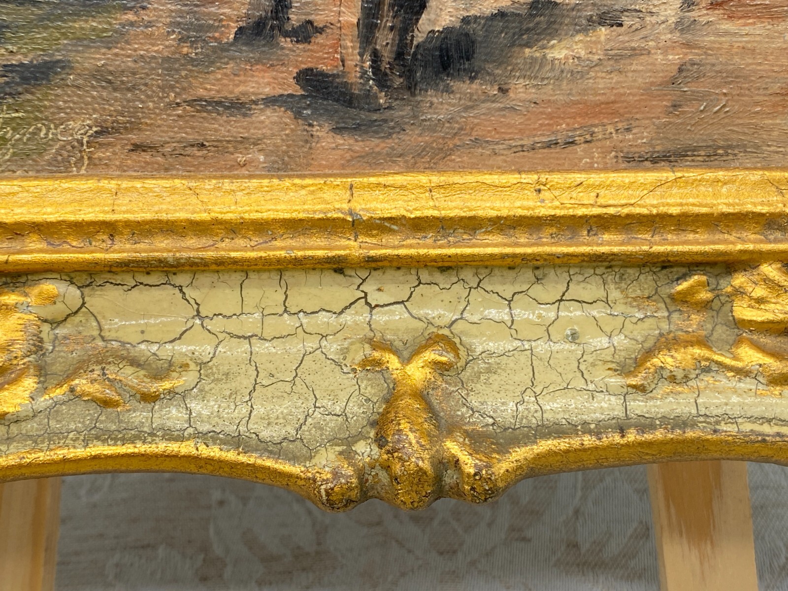 ÖLGEMÄLDE SOLDAT IN ALTSTADT KOPIE NACH SPITZWEG PRUNKRAHMEN SIGNIERT – Bild 10