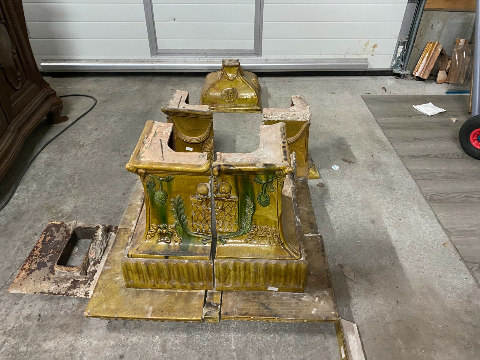 KACHELOFEN LOUIS SEIZE ORIGINAL ANTIK 1800 KLASSIZISMUS GUTE RESTAURATIONSBASIS – Bild 7