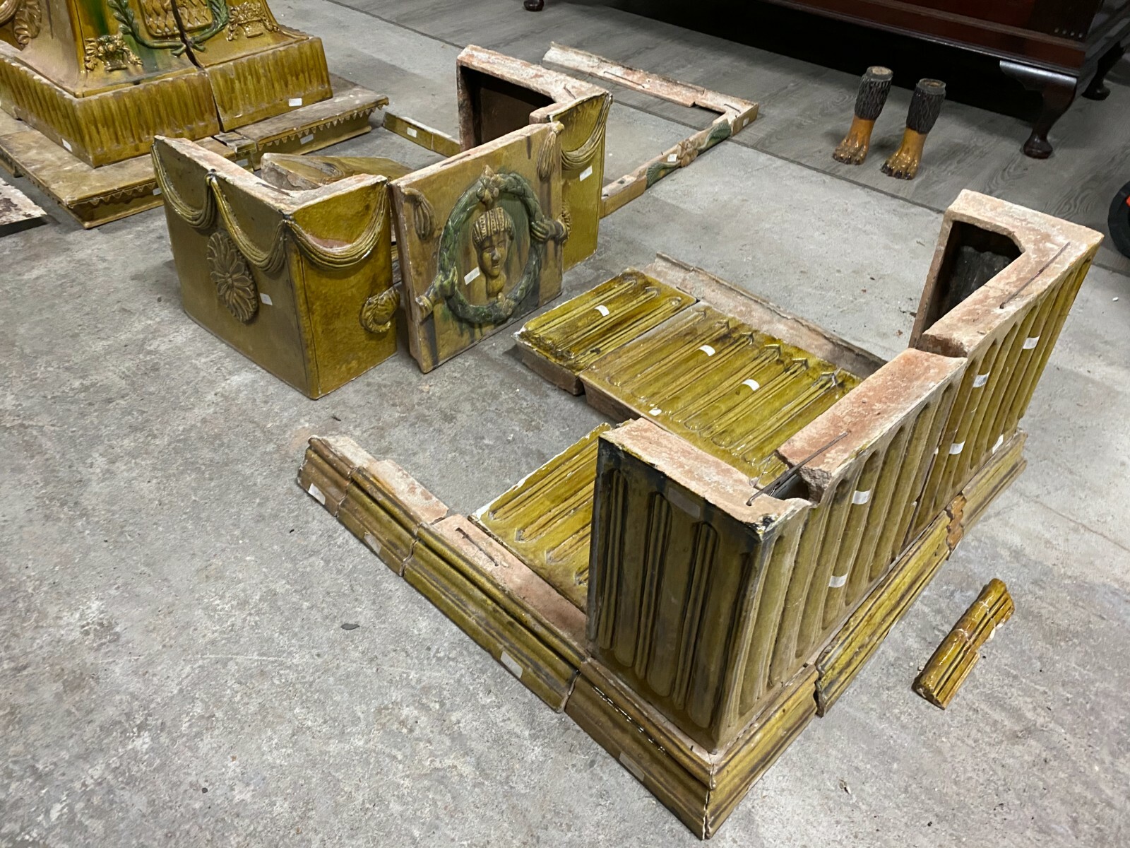 KACHELOFEN LOUIS SEIZE ORIGINAL ANTIK 1800 KLASSIZISMUS GUTE RESTAURATIONSBASIS – Bild 10