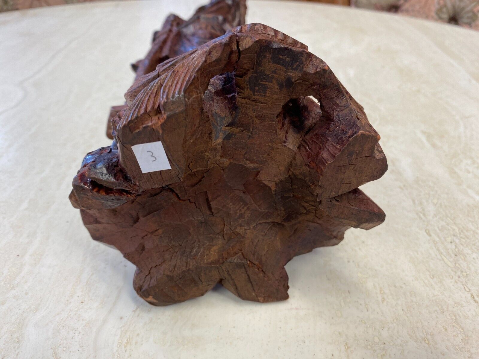CHINA SKULPTUR AUS HOLZ GELEHRTER 36cm HOCH – Bild 18