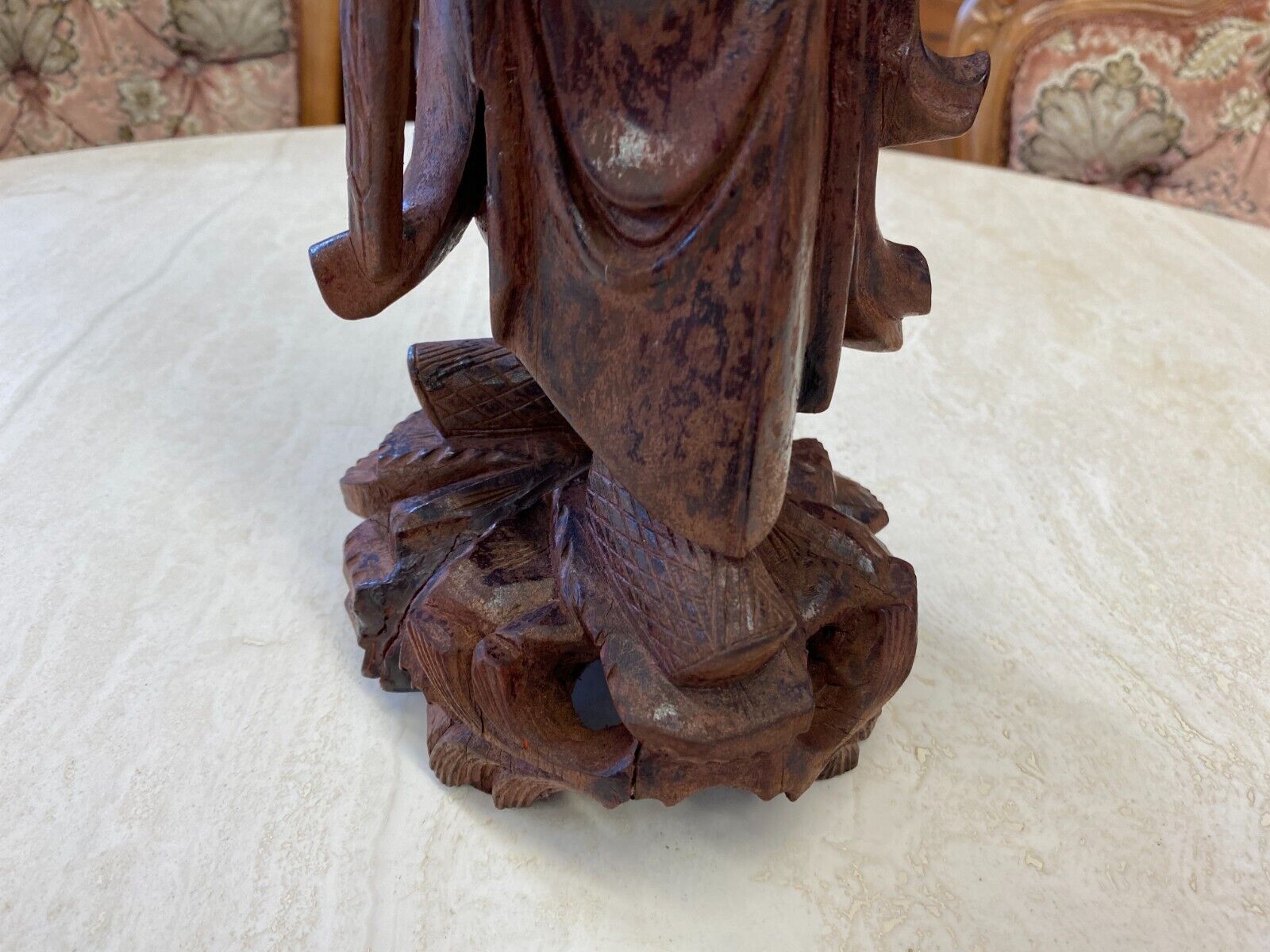 CHINA SKULPTUR AUS HOLZ GELEHRTER 36cm HOCH – Bild 8