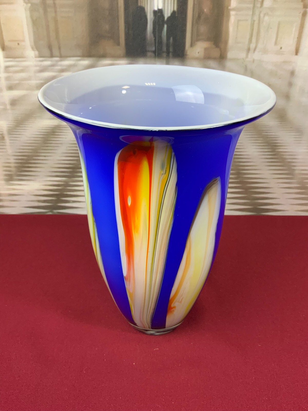 KÜNSTLERGLAS PRUNKVASE VASE AUS GLAS MUNDGEBLASEN 29cm HOCH 2kg