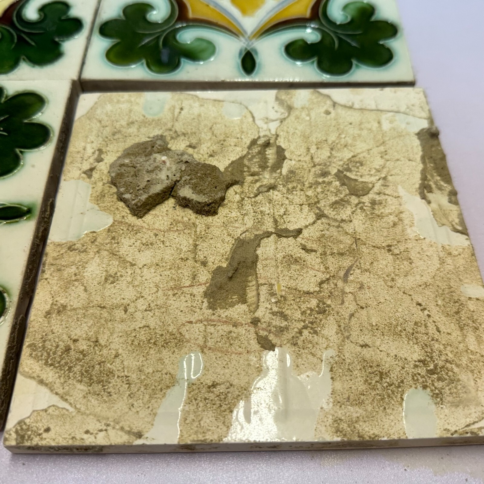 SET 9x JUGENDSTILFLIESE 15x15cm ANTIKE JUGENDSTIL FLIESE UM 1910 – Bild 10