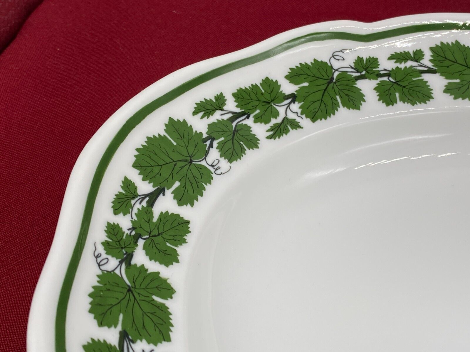 MEISSEN PORZELLAN GROSSE SCHALE TABLETT  42cm WEINLAUB ERSTE WAHL – Bild 8
