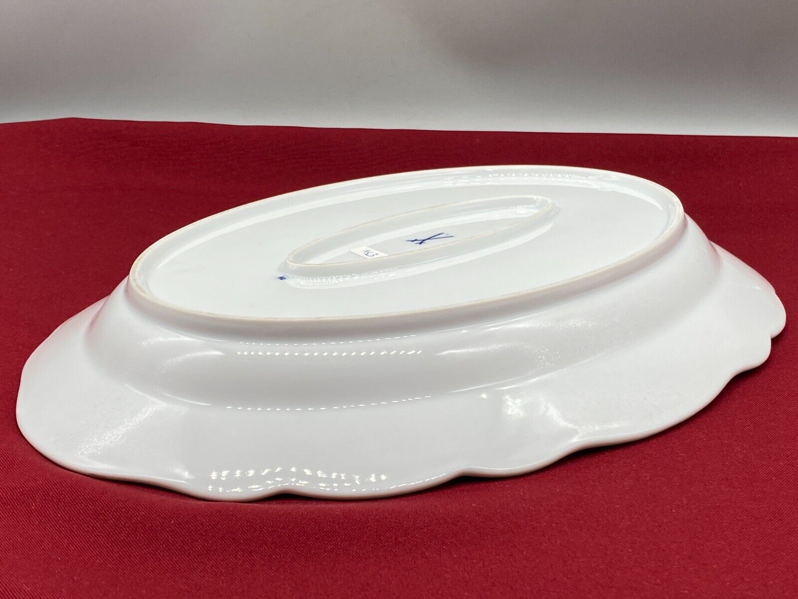 MEISSEN PORZELLAN GROSSE SCHALE TABLETT  35cm WEINLAUB ERSTE WAHL ANTIK – Bild 16