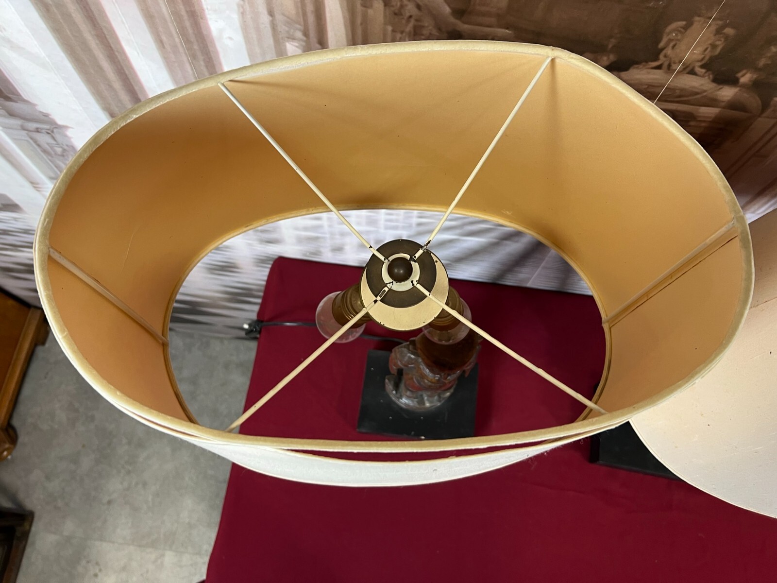 PAAR TISCHLAMPEN ASIA FIGUREN SKULPTUREN HOLZ HANDGESCHNITZT – Bild 4