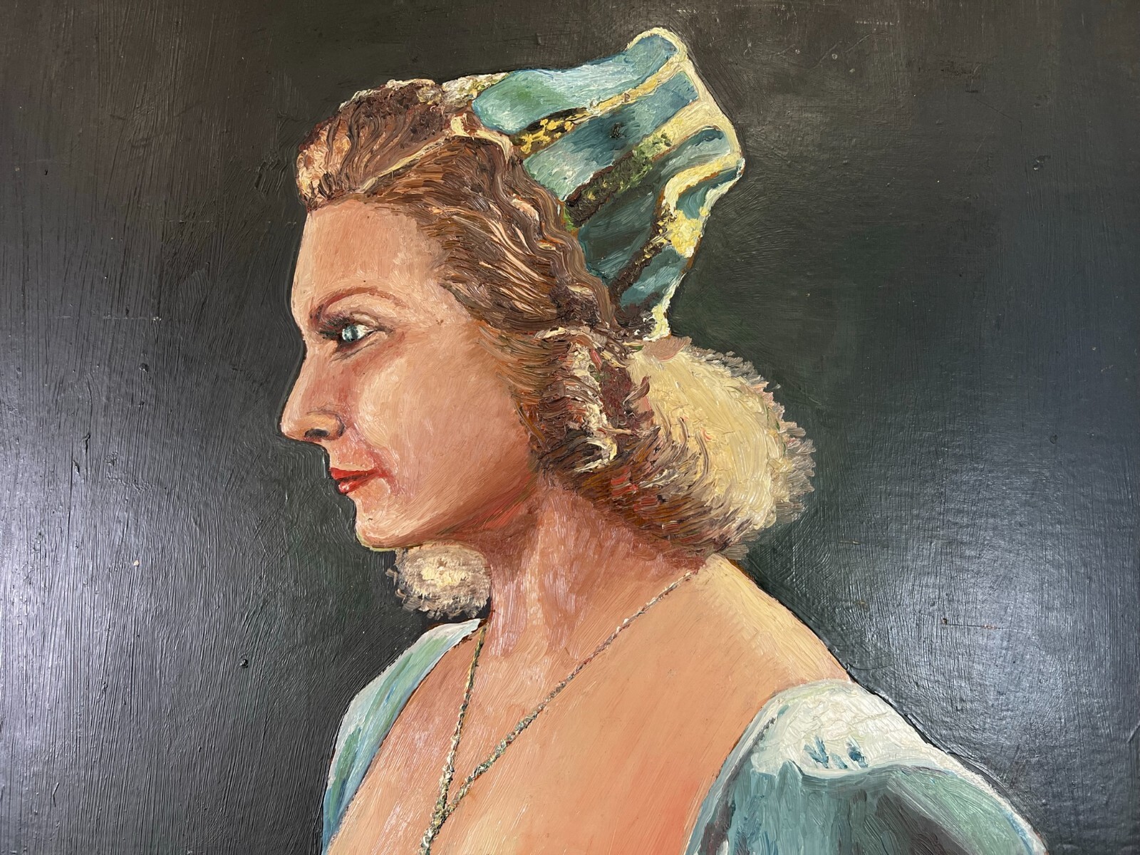 Ölgemälde auf Platte Portrait einer Dame 49x70cm – Bild 10