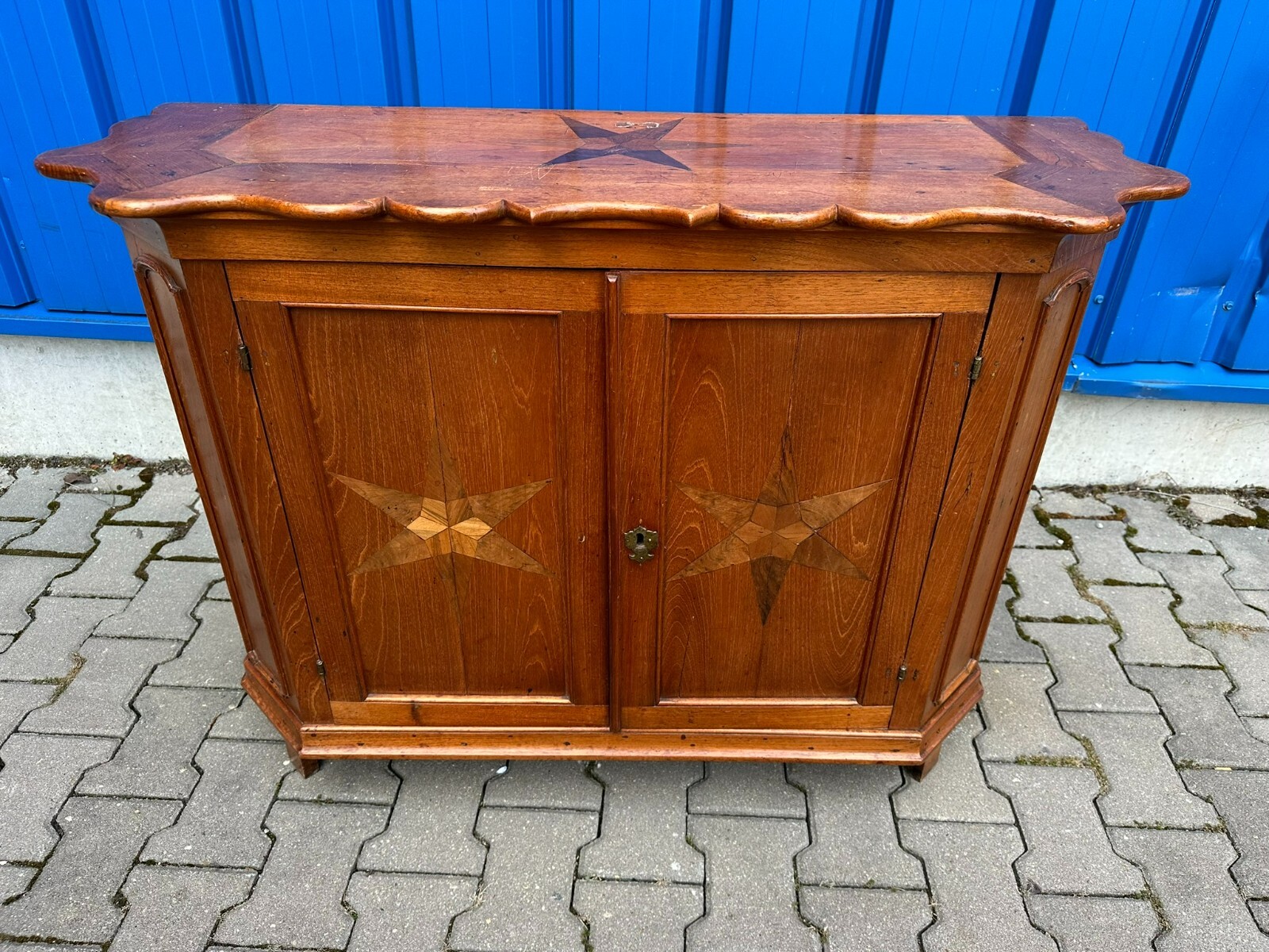 ANTIKE BAROCKKOMMODE BAROCK KOMMODE MAHAGONI MASSIV STERN INTARSIEN HOLLAND 18JH – Bild 3