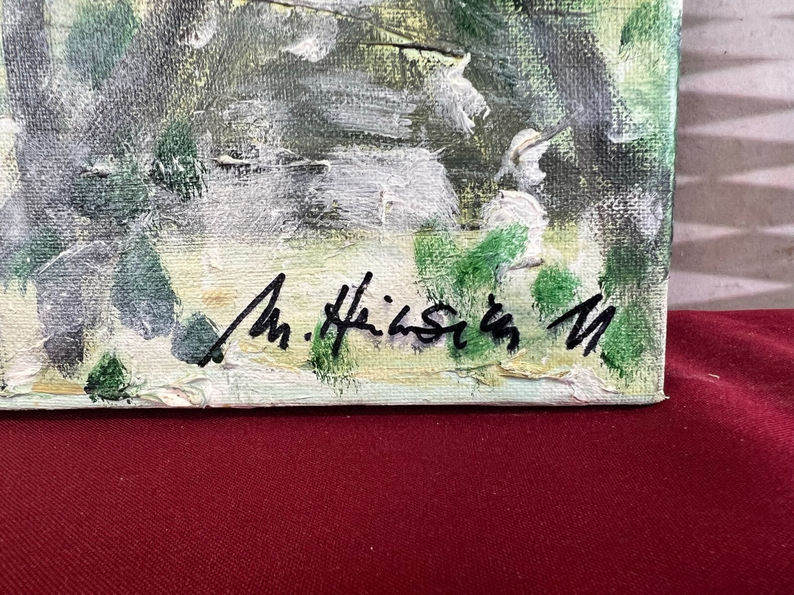 MODERNES ÖLGEMÄLDE AUF LEINWAND SIGNIERT HAUS ANSICHT 60x90cm – Bild 11