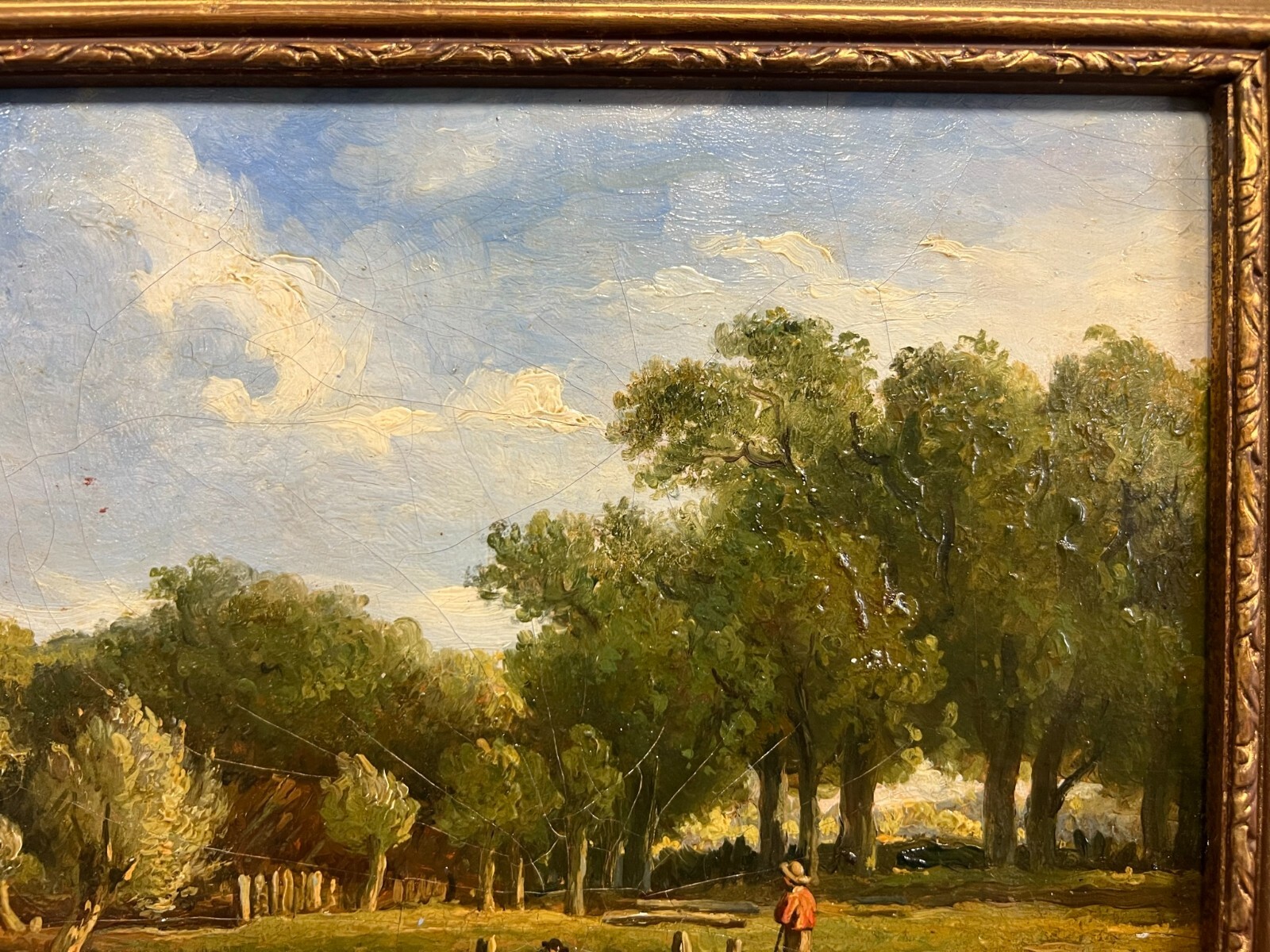 ANTIKES ÖLGEMÄLDE LANDSCHAFT MIT PERSONEN GEMÄLDE VON MARKUS HEUMANN – Bild 6