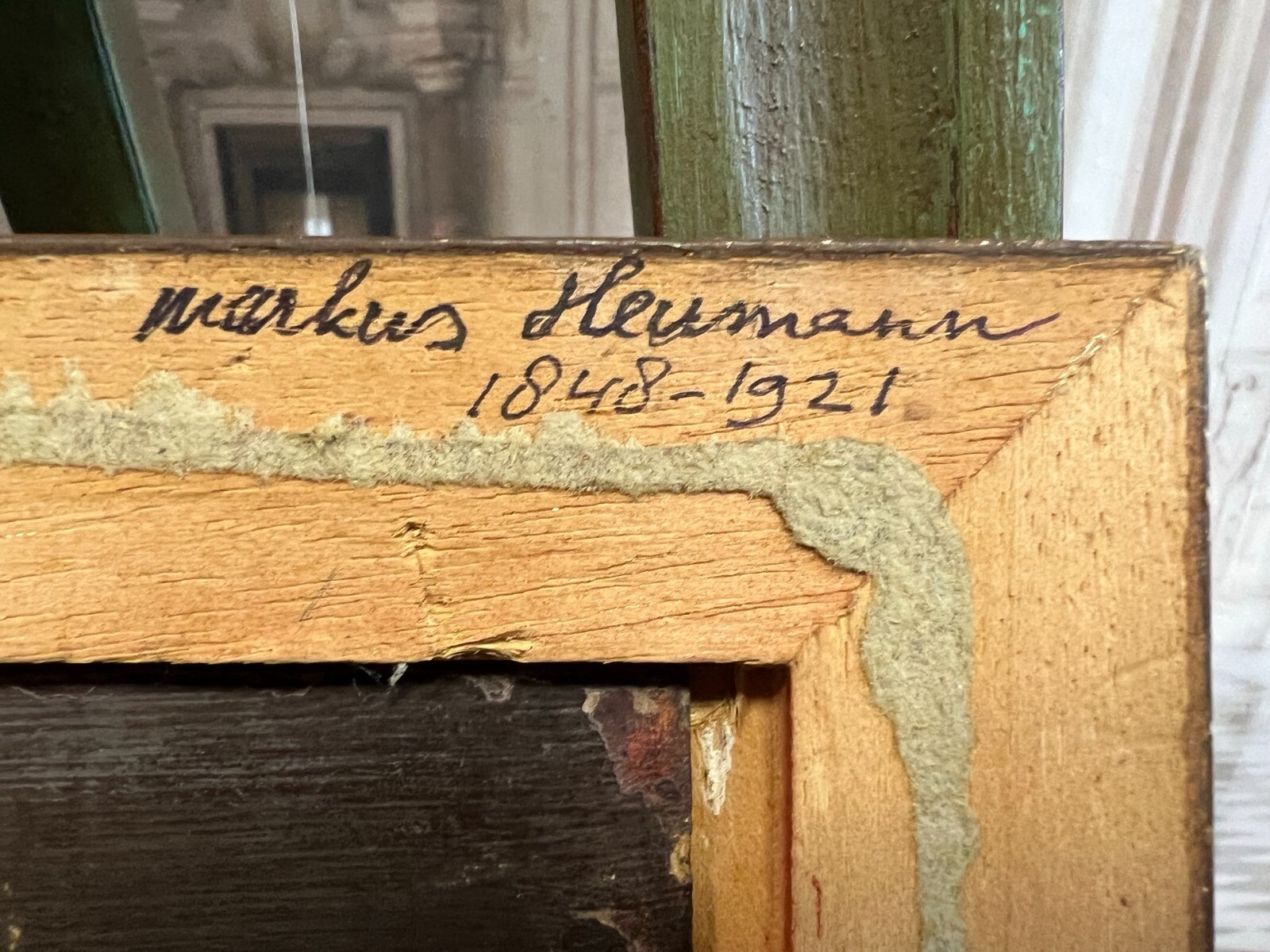 ANTIKES ÖLGEMÄLDE LANDSCHAFT MIT PERSONEN GEMÄLDE VON MARKUS HEUMANN – Bild 10