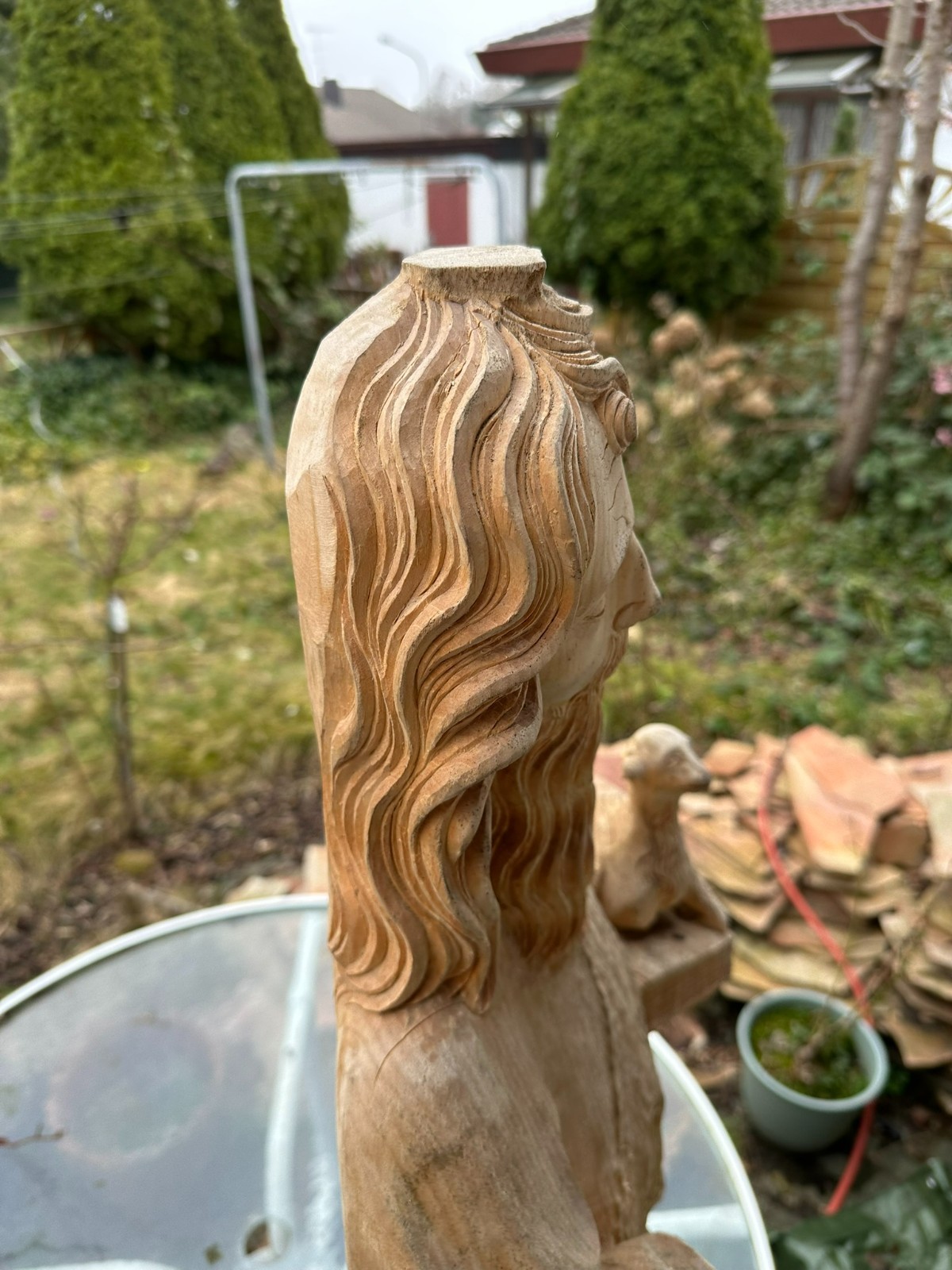 NEO GOTIK HEILIGENFIGUR JOHANNES DER TÄUFER HANDGESCHNITZT 113cm 20 TES – Bild 10