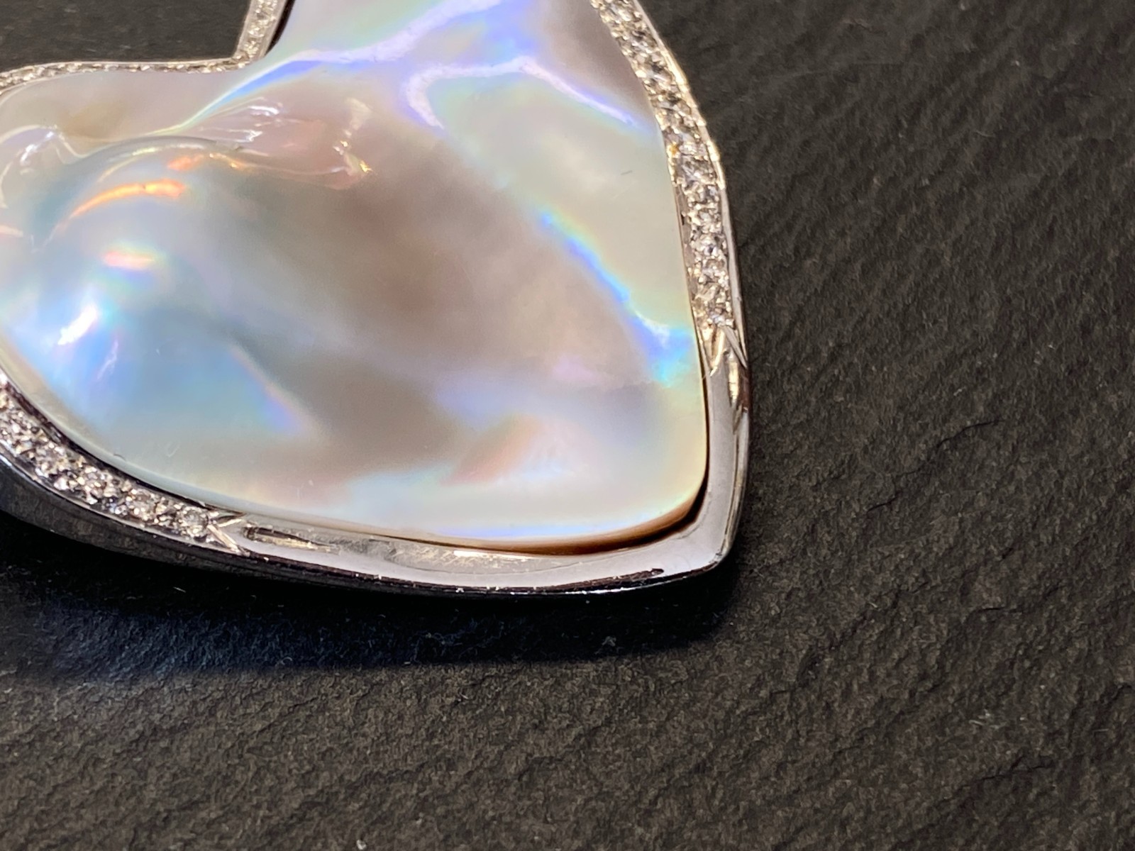 5200,- NINA GROSSE BROSCHE ANHÄNGER MABEPERLE WEISSGIOLD 18K DIAMANTEN 0,6ct – Bild 12