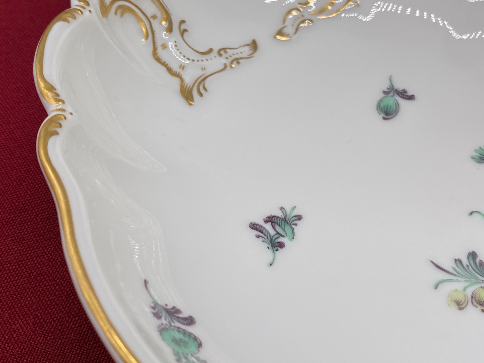 ROKOKO PORZELLAN SCHALE MIT HENKELN NYMPHENBURG TOP ZUSTAND HANDBEMALT – Bild 11