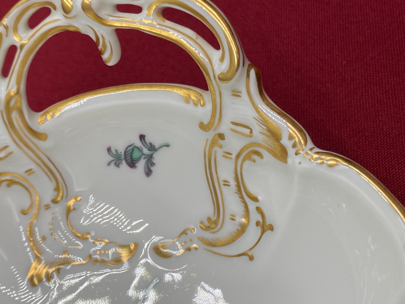 ROKOKO PORZELLAN SCHALE MIT HENKELN NYMPHENBURG TOP ZUSTAND HANDBEMALT – Bild 12