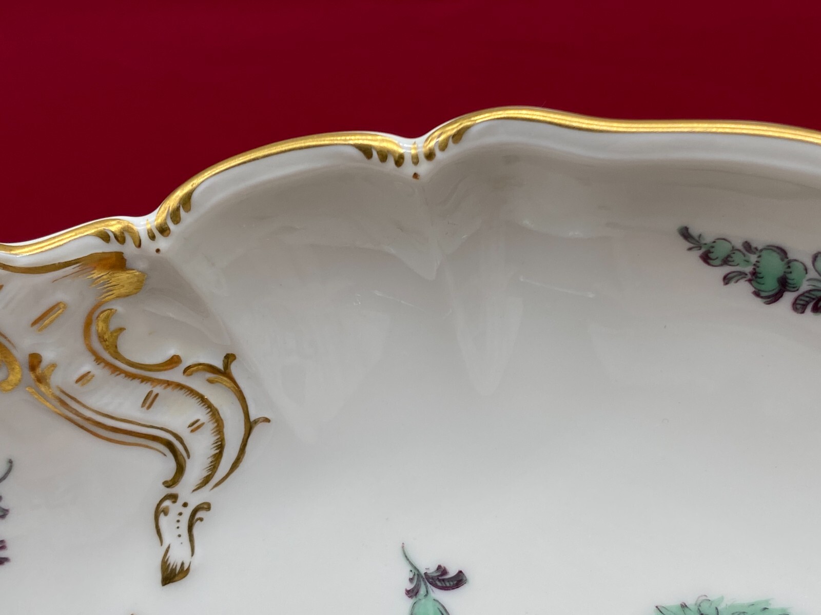 ROKOKO PORZELLAN SCHALE MIT HENKELN NYMPHENBURG TOP ZUSTAND HANDBEMALT – Bild 13