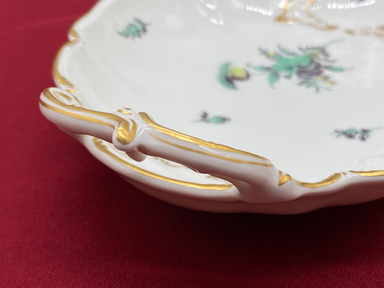 ROKOKO PORZELLAN SCHALE MIT HENKELN NYMPHENBURG TOP ZUSTAND HANDBEMALT – Bild 16