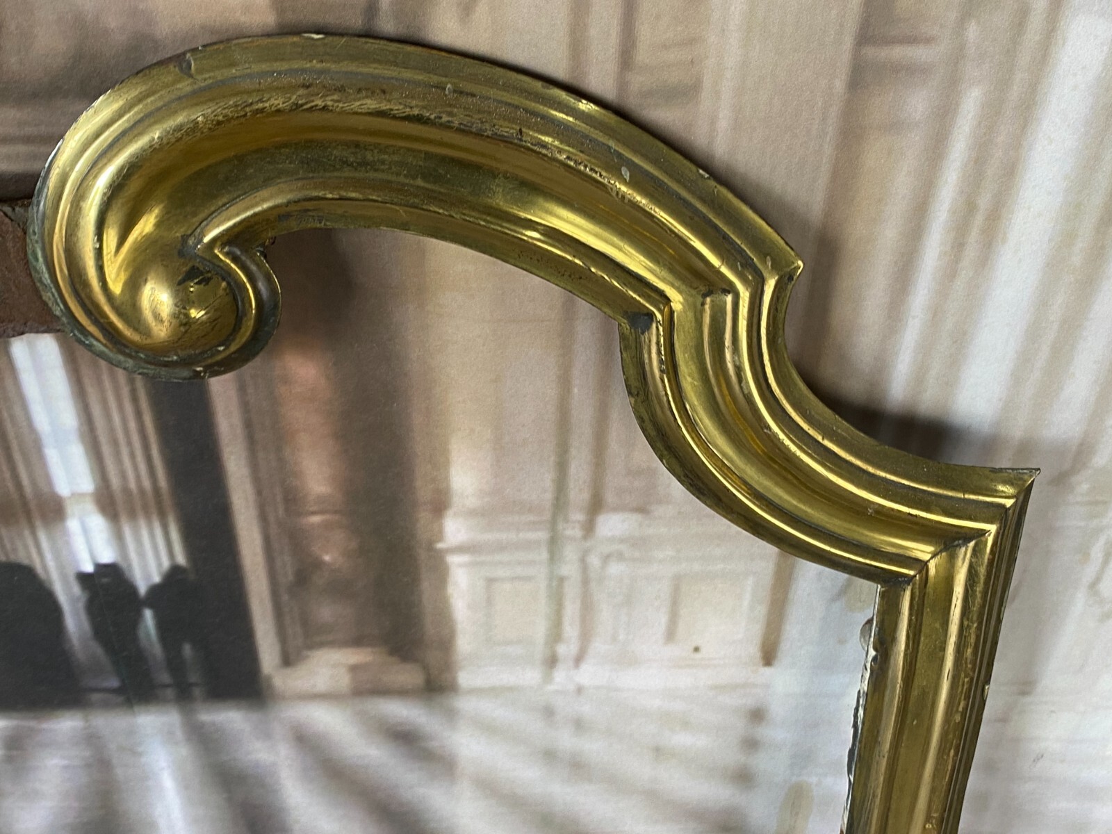 ANTIKE KAMIN ABDECKUNG FEUERSTELLE RAHMEN AUS EISEN UND MESSING HxB 118x65cm – Bild 4