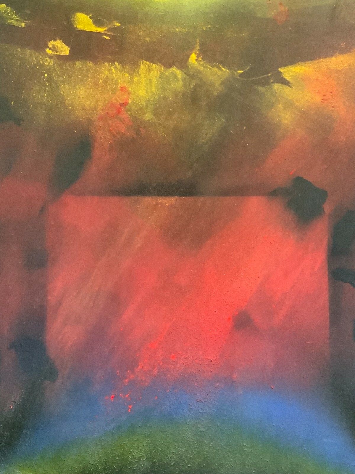 Al BERNSTEIN (1949) GEMÄLDE ABSTRAKT AQUILITY OF RED ACRYLGEMÄLDE AUF PLATTE
