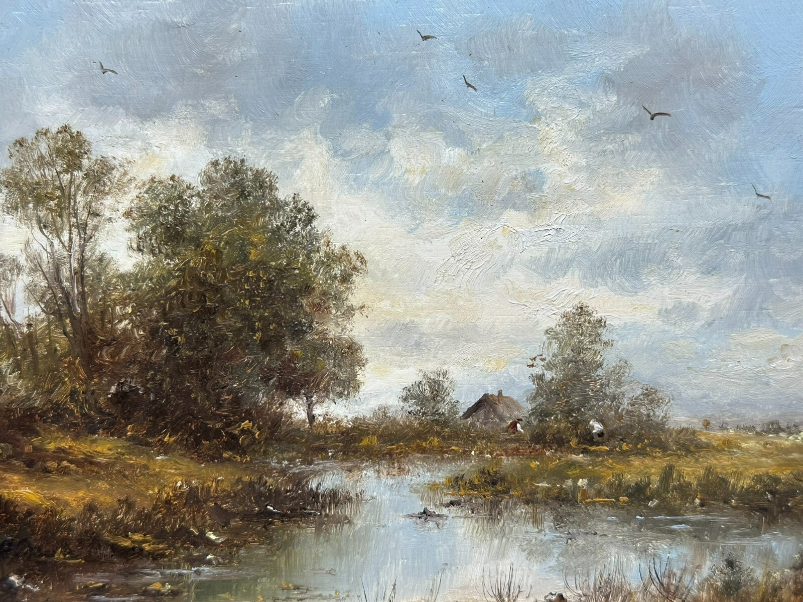 ÖLGEMÄLDE PRUNKRAHMEN LANDSCHAFT AM ALTWASSER IM DACHAUER MOOR HERBERT WEHRINGER – Bild 4