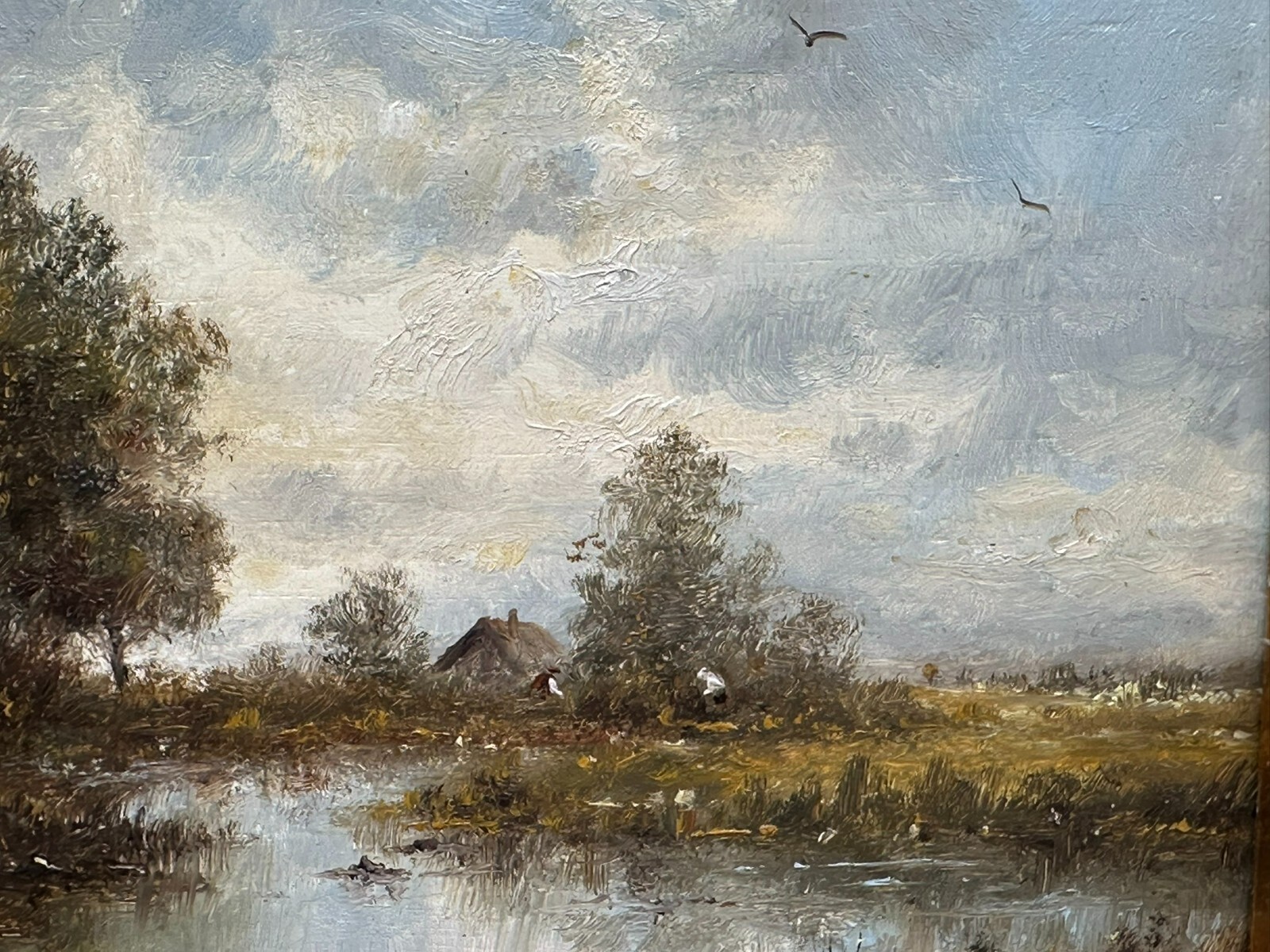 ÖLGEMÄLDE PRUNKRAHMEN LANDSCHAFT AM ALTWASSER IM DACHAUER MOOR HERBERT WEHRINGER – Bild 7