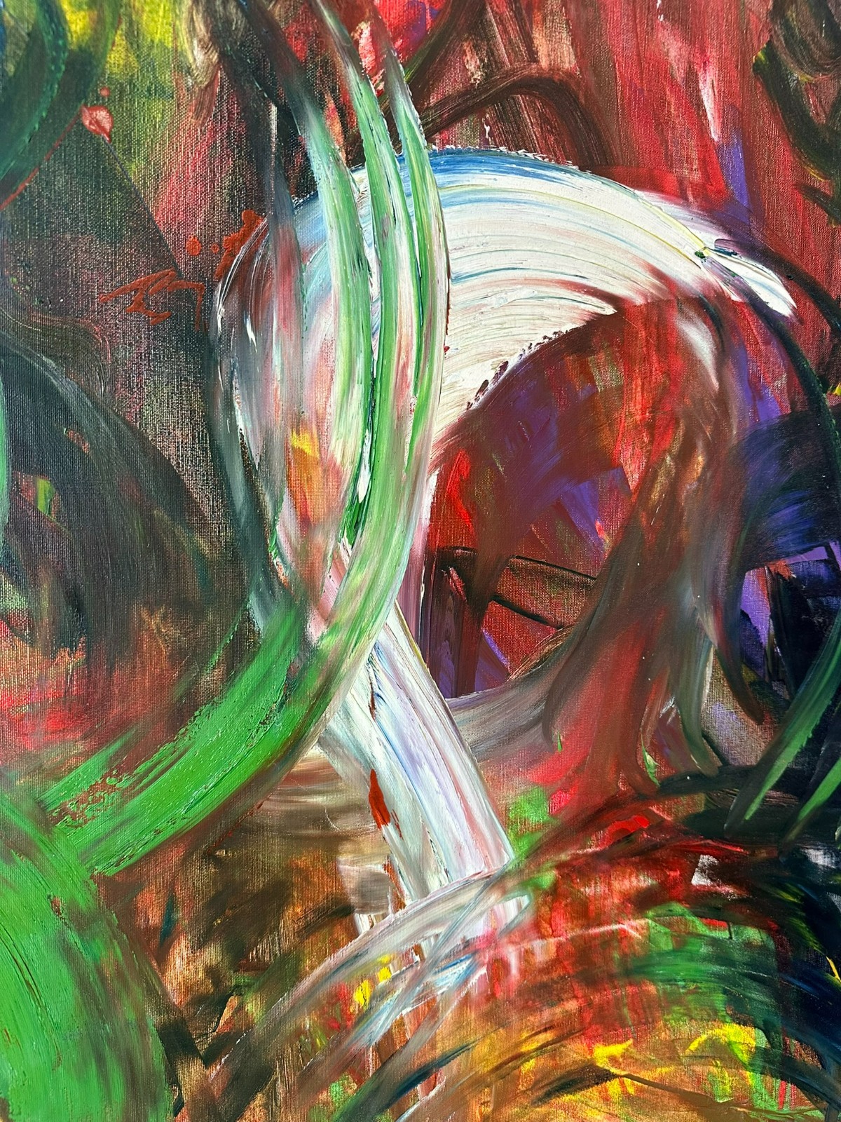 100x120cm GROSSES MODERNES ÖLGEMÄLDE SIGNIERT UND DATIERT 1986 – Bild 7