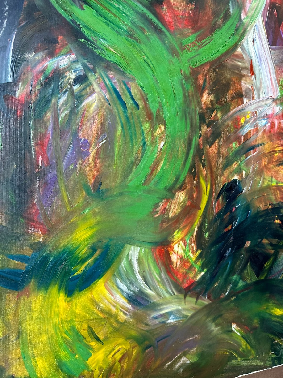 100x120cm GROSSES MODERNES ÖLGEMÄLDE SIGNIERT UND DATIERT 1986 – Bild 8