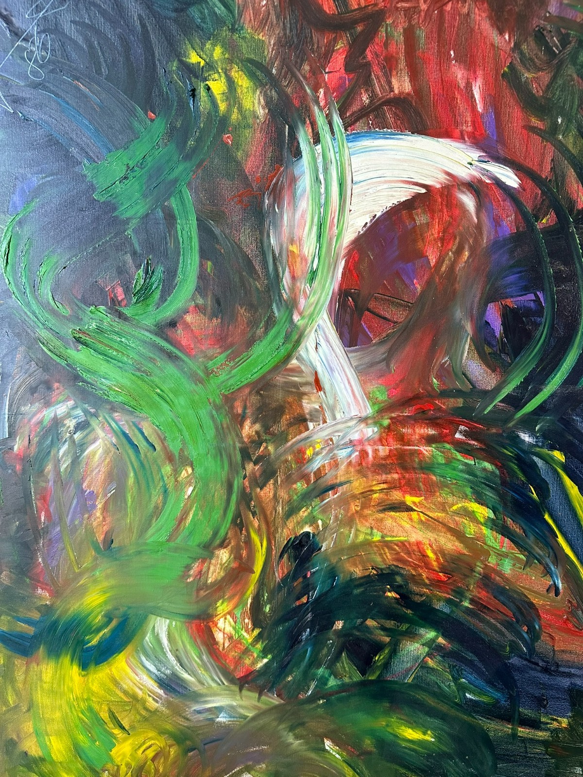 100x120cm GROSSES MODERNES ÖLGEMÄLDE SIGNIERT UND DATIERT 1986