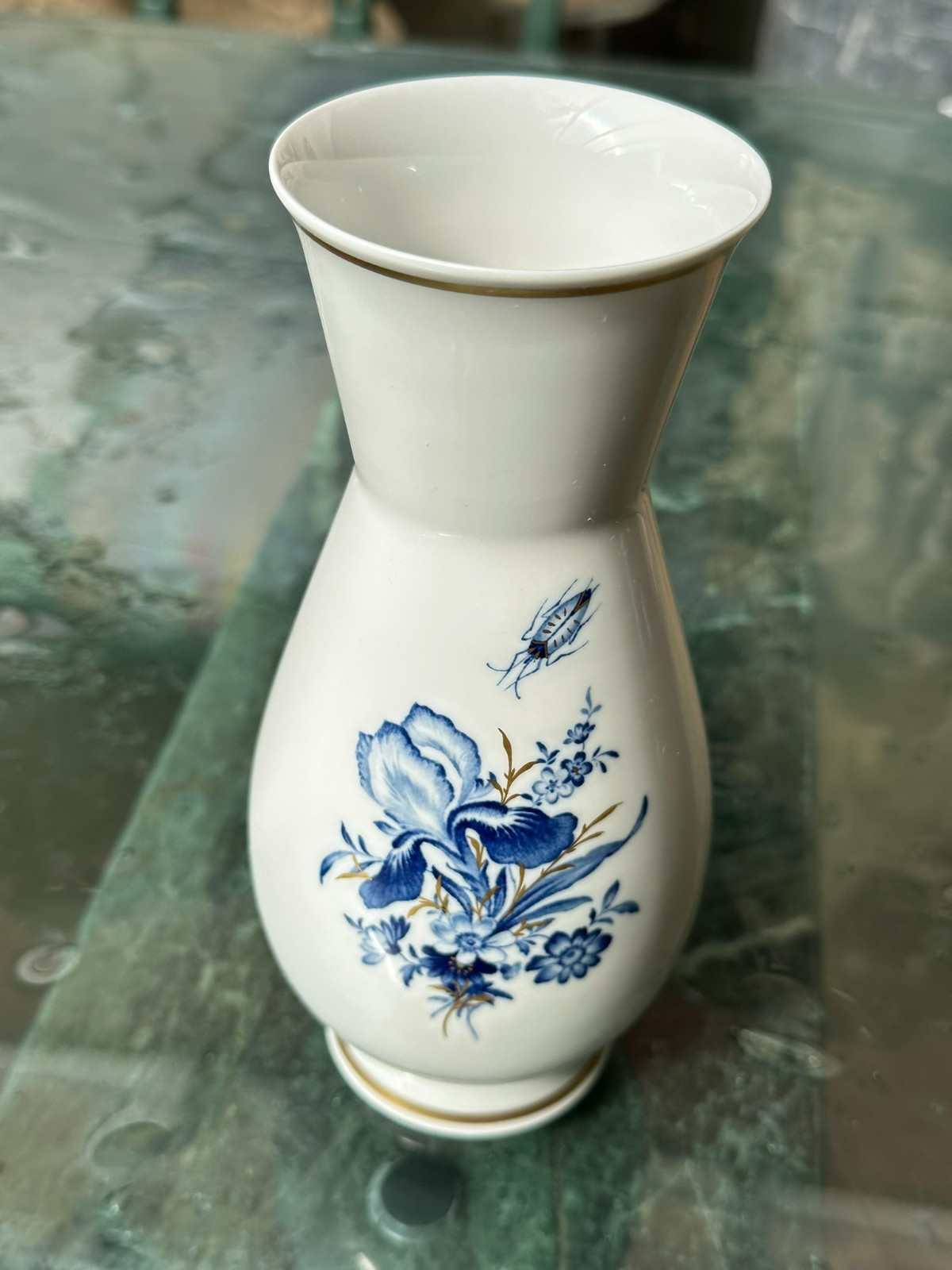 MEISSEN PORZELLAN VASE HANDBEMALT ERSTE WAHL BLUMEN