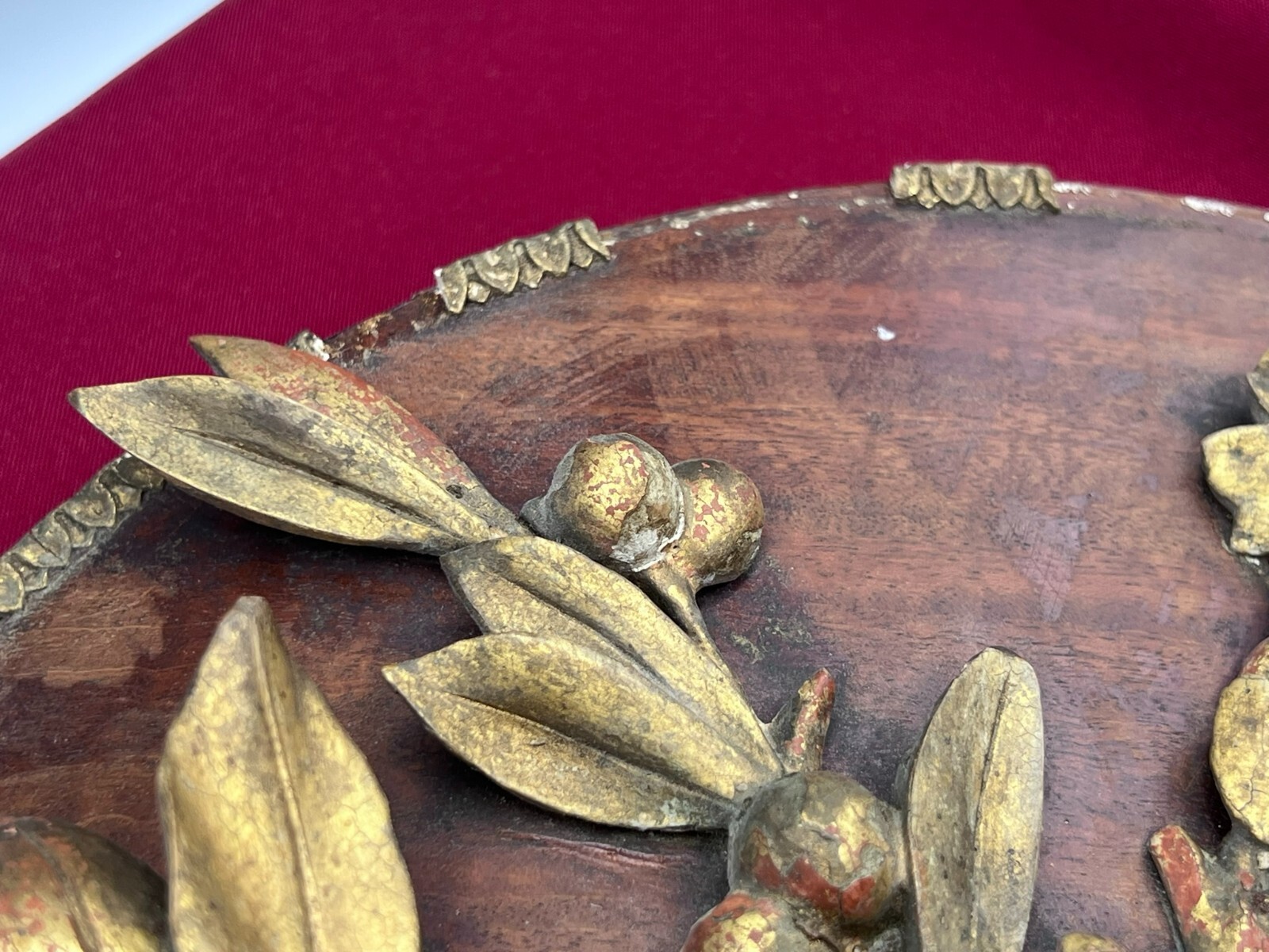 BAROCK COLLAGE ERNTEDANK ELEMENTE KORB MIT OBST UND GEMÜSE HOLZ VERGOLDET 18 JH – Bild 15