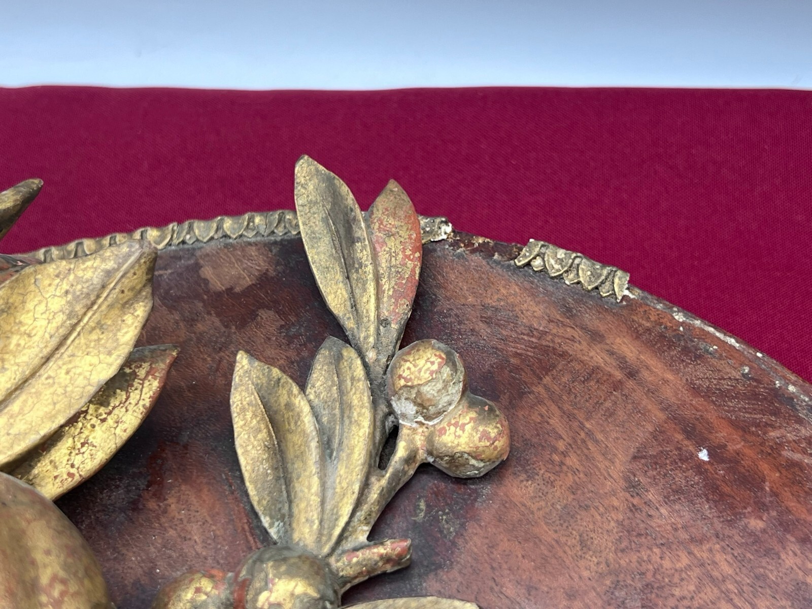 BAROCK COLLAGE ERNTEDANK ELEMENTE KORB MIT OBST UND GEMÜSE HOLZ VERGOLDET 18 JH – Bild 7